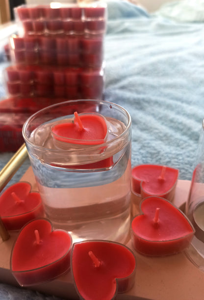 Floating Love Heart Shaped Tealight Candles Valentine's Day Gift