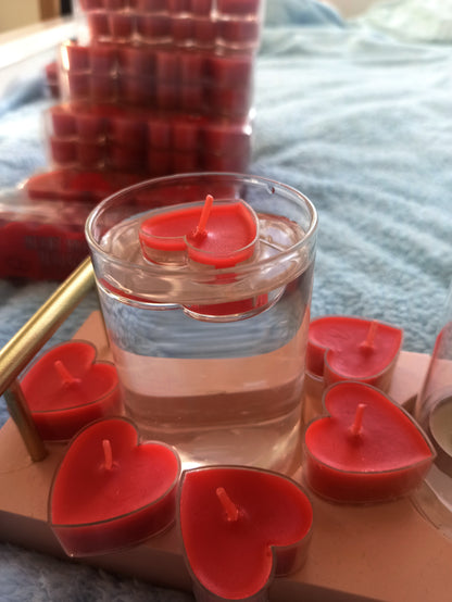 Floating Love Heart Shaped Tealight Candles Valentine's Day Gift