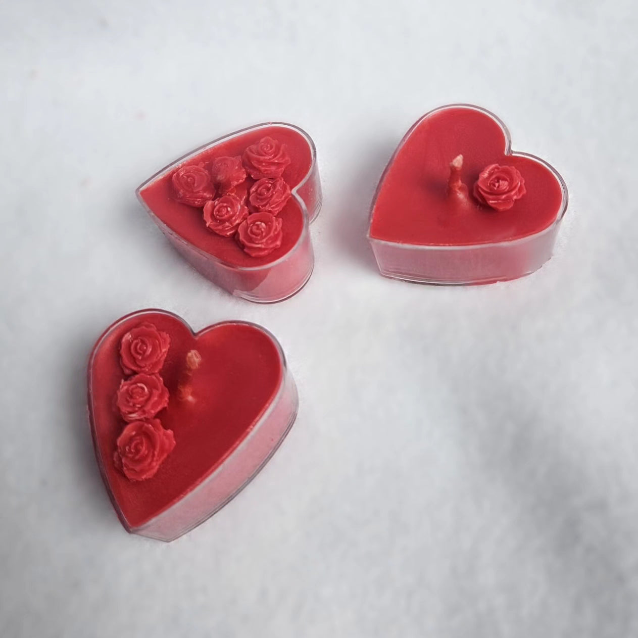 Rose Detail Floating Heart-shaped Tealight Candles - 1pack