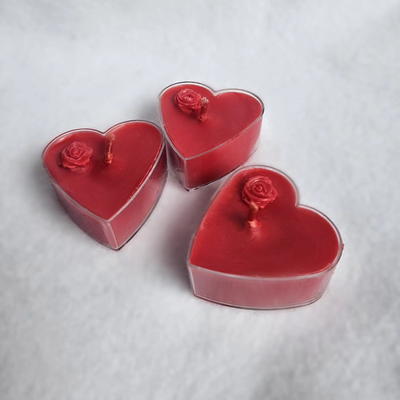 Rose Detail Floating Heart-shaped Tealight Candles - 1pack