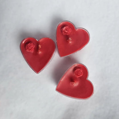 Rose Detail Floating Heart-shaped Tealight Candles - 1pack